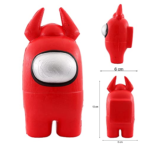 Squishy Kawaii Juguetes Pegajoso de Silicona Among Us , Muñeca de Antiestrés de Mano Dedo, Squishy de Personaje de Hombre Lobo para Niños y Adultos (Pack 6 al Azar)