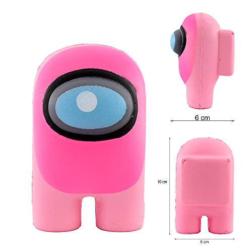 Squishy Kawaii Juguetes Pegajoso de Silicona Among Us , Muñeca de Antiestrés de Mano Dedo, Squishy de Personaje de Hombre Lobo para Niños y Adultos (Pack 6 al Azar)
