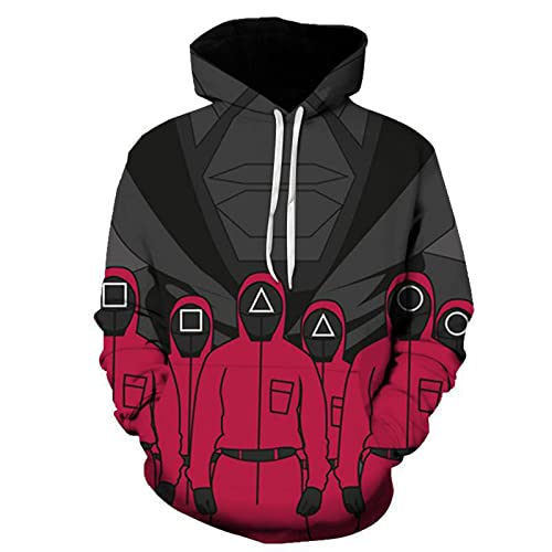 SSBZYES Suéter para Hombre Sudadera con Capucha para Hombre Talla Grande Suéter Deportivo Moda Sudadera con Capucha Estampada Juego De Calamar Suéter con Capucha Abrigo Superior