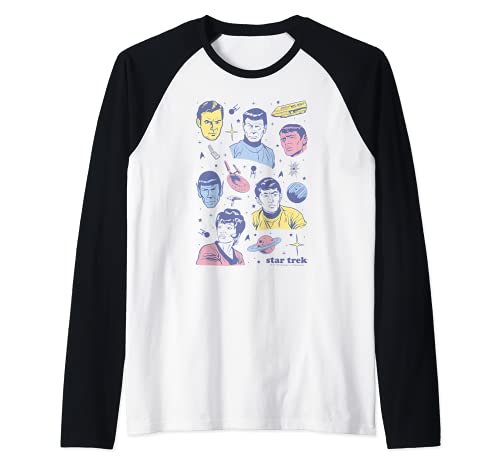 Star Trek Vintage Pastel Bridge Crew Camiseta Manga Raglan