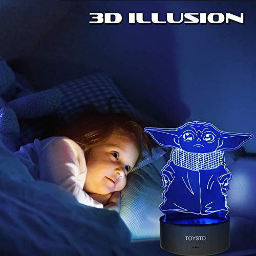 Star Wars 3D Luz de noche, Lámpara de ilusión Cuatro tipos y 16 colores Lámpara de decoración Cambio - Regalo perfectos para niño