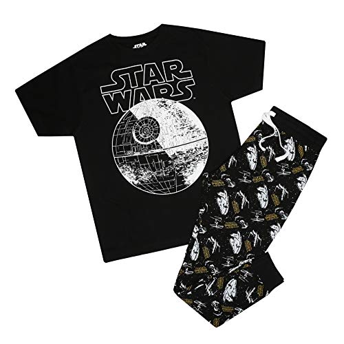 Star Wars Conjunto de Pijama con Logotipo de la Estrella de la Muerte Juego, Multicolor, Large (Pack de 2) para Hombre