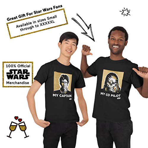 Star Wars Día de Chewbacca Mi Co Piloto Valentine Camiseta para Hombre Negro L | Idea del Regalo para él Socio Novio Marido
