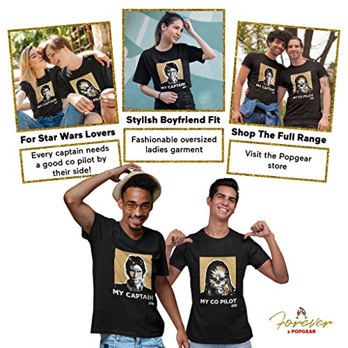 Star Wars Día de Chewbacca Mi Co Piloto Valentine Camiseta para Hombre Negro L | Idea del Regalo para él Socio Novio Marido