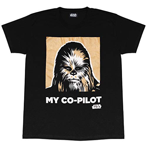 Star Wars Día de Chewbacca Mi Co Piloto Valentine Camiseta para Hombre Negro L | Idea del Regalo para él Socio Novio Marido