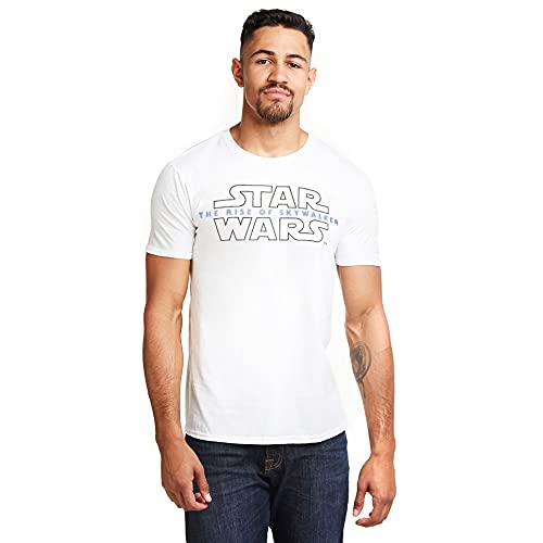 Star Wars Episode 9 Logo Camiseta, Blanco, X-Large para Hombre