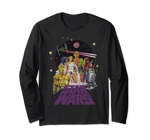Star Wars Group Shot Battle Logo Manga Larga
