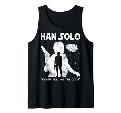 Star Wars Han Solo Never Tell Me The Odds Silhouette Camiseta sin Mangas