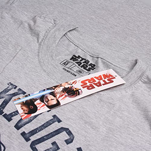 Star Wars Jedi Knight Collegiate Camiseta, Gris (Grey Marl SPO), L para Hombre
