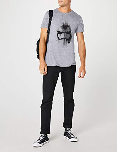 Star Wars Máscara de Soldado Camiseta, Gris (Grey Marl), L para Hombre