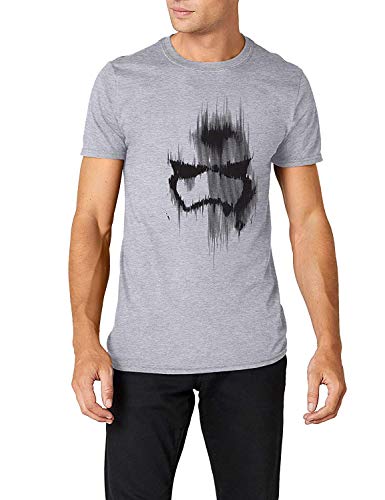 Star Wars Máscara de Soldado Camiseta, Gris (Grey Marl), L para Hombre