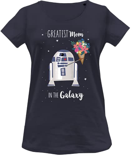 Star Wars WOSWCLATS021 Camiseta, Azul Marino, M para Mujer