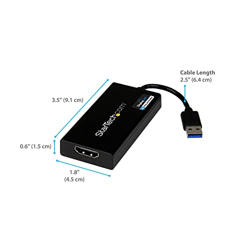 StarTech.com Adaptador Gráfico Externo USB 3.0 a HDMI - UltraHD 4K 30Hz - Certificado DisplayLink - Conversor USB-A a HDMI para Monitor - Tarjeta Gráfica Externa de Vídeo - Mac y Windows (USB32HD4K)