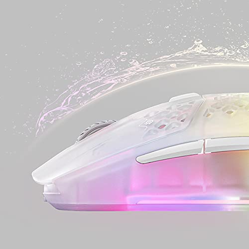 SteelSeries Aerox 3 Wireless Ghost (2022) - Ratón gaming superligero - Diseño resistente al agua de 68 g - 200 horas de duración de baterías
