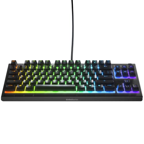 SteelSeries Apex 3 TKL RGB Gaming Keyboard - Factor forma compacto TKL de esports - Iluminación RGB de 8 zonas - Teclado QWERTY Nórdico