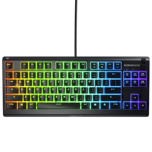SteelSeries Apex 3 TKL RGB Gaming Keyboard - Factor forma compacto TKL de esports - Iluminación RGB de 8 zonas - Teclado QWERTY Nórdico