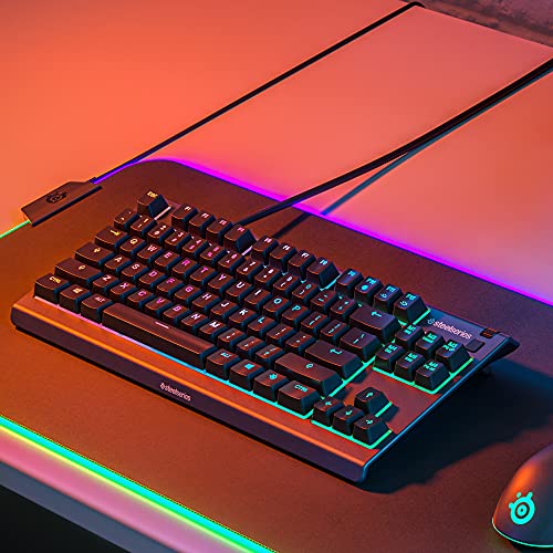 SteelSeries Apex 3 TKL RGB Gaming Keyboard - Factor forma compacto TKL de esports - Iluminación RGB de 8 zonas - Teclado QWERTY Nórdico