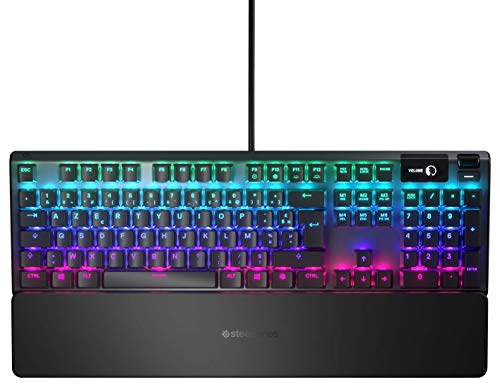 SteelSeries Apex 5 Teclado mecánico híbrido para Gaming - Iluminación RGB por tecla - Display Inteligente OLED - Teclado francés (AZERTY)