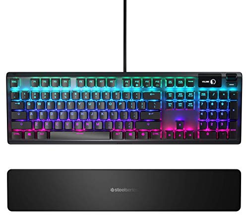 SteelSeries Apex 5 Teclado mecánico híbrido para Gaming - Iluminación RGB por tecla - Display Inteligente OLED - Teclado francés (AZERTY)