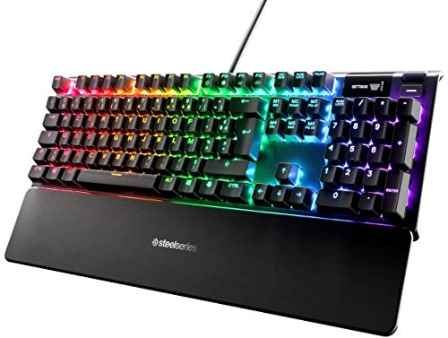 SteelSeries Apex 5 Teclado mecánico híbrido para Gaming - Iluminación RGB por tecla - Display Inteligente OLED - Teclado francés (AZERTY)
