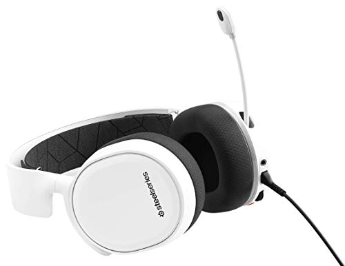 SteelSeries Arctis 3 Auriculares de Juego Multiplataforma para PC, Playstation 5, PS4, Xbox One, Nintendo Switch, RV, Android y iOS, Blanco