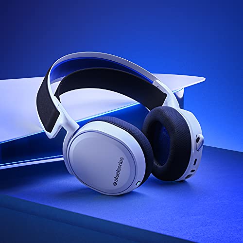 SteelSeries Arctis 7P+ Wireless auriculares gaming - 2,4 GHz sin pérdidas - Batería con 30 horas de autonomía - Para PS5, PS4, PC, Mac, Android y Switch - Blanco
