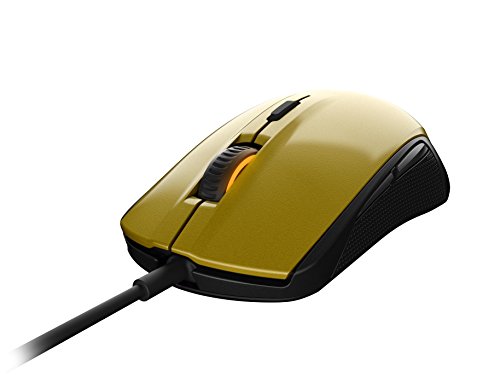 SteelSeries Rival 100 - Ratón óptico de juego, iluminación RGB, 6 botones, gestión de Software, (PC/Mac), dorado alquimia