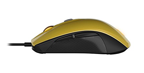 SteelSeries Rival 100 - Ratón óptico de juego, iluminación RGB, 6 botones, gestión de Software, (PC/Mac), dorado alquimia