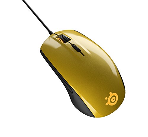 SteelSeries Rival 100 - Ratón óptico de juego, iluminación RGB, 6 botones, gestión de Software, (PC/Mac), dorado alquimia