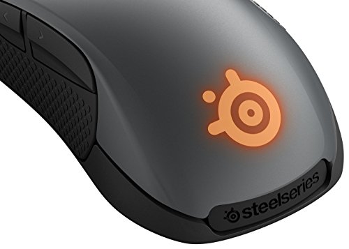 SteelSeries Rival 300 - Ratón óptico de juego, iluminación RGB, 6 botones, laterales de caucho, gestión de Software, (PC/Mac), gris cañón