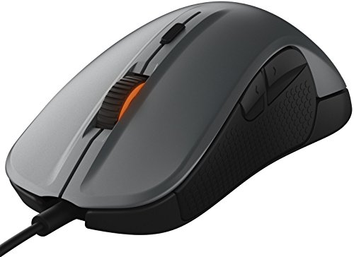 SteelSeries Rival 300 - Ratón óptico de juego, iluminación RGB, 6 botones, laterales de caucho, gestión de Software, (PC/Mac), gris cañón