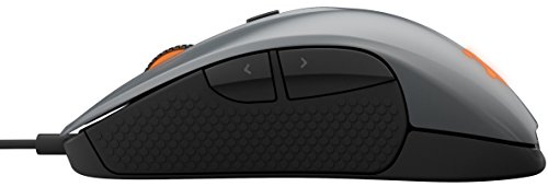 SteelSeries Rival 300 - Ratón óptico de juego, iluminación RGB, 6 botones, laterales de caucho, gestión de Software, (PC/Mac), gris cañón