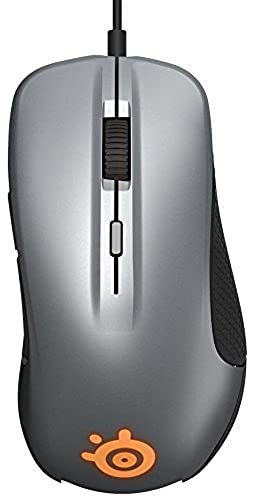 SteelSeries Rival 300 - Ratón óptico de juego, iluminación RGB, 6 botones, laterales de caucho, gestión de Software, (PC/Mac), gris cañón
