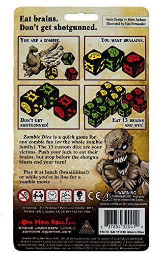 Steve Jackson EDGSJ02 Dados Zombies Juego de mesa, Versión en inglés