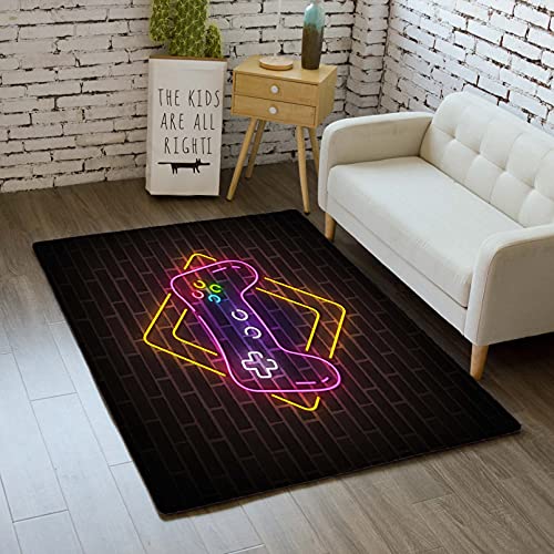Sticker Superb. Alfombra de Gamepad con Dibujos Animados para Niños, Consola de Juego Gamer Play Game Antideslizante Alfombra,Dormitorio, Ventana, Sofá, Alfombrilla De Suelo (Color B,120×160 cm)