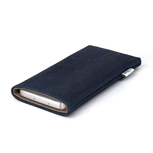 stilbag Funda para teléfono móvil Vigo para Google Pixel 3a | Bolsa para Celular Smartphone Made in Germany | Corcho Azul Vaquero, Fieltro de Lana de Avellana