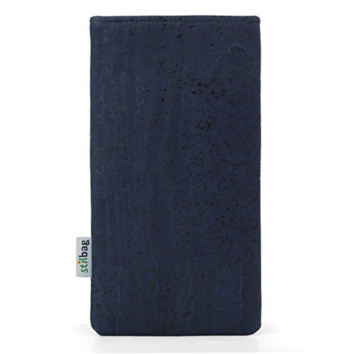 stilbag Funda para teléfono móvil Vigo para Google Pixel 3a | Bolsa para Celular Smartphone Made in Germany | Corcho Azul Vaquero, Fieltro de Lana de Avellana