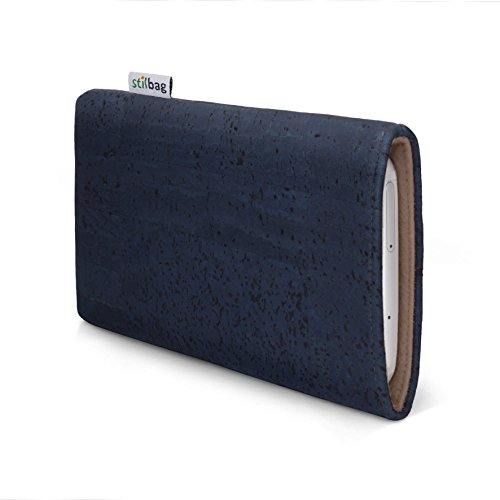 stilbag Funda para teléfono móvil Vigo para Google Pixel 3a | Bolsa para Celular Smartphone Made in Germany | Corcho Azul Vaquero, Fieltro de Lana de Avellana