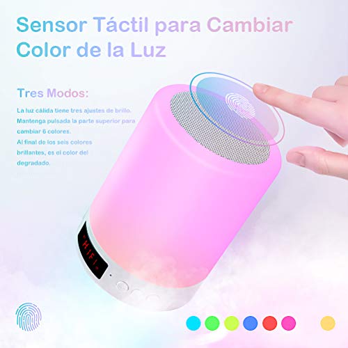 StillCool Lámpara de noche Altavoz Bluetooth Sensor táctil Lámpara