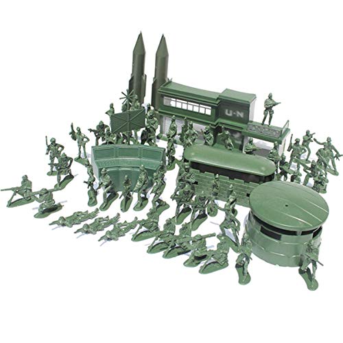 STOBOK 56 Unids Grupo de Batalla Militar Tiny Troopers Men Militares Soldier Modelo Juguete Men Figuras Base Rocket Estatua Decoración