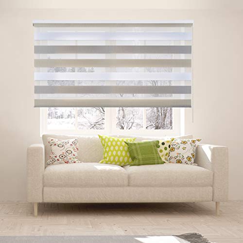 STORESDECO Estor Noche y Día, Estor Enrollable con Doble Tejido para Ventanas y Puertas (100 cm x 180 cm, Tricolor)