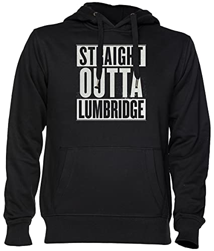 Straight Outta Lumbridge Old School Negro Jersey Sudadera con Capucha Unisexo Hombre Mujer Tamaño XXL Black Unisex Hoodie Size XXL