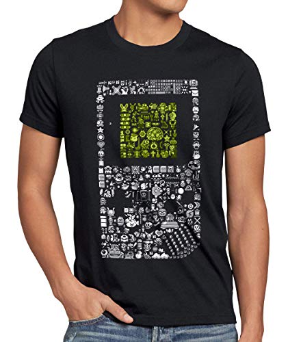 style3 8-bit Game Camiseta para Hombre T-Shirt Pixel Boy, Talla:M, Color:Negro