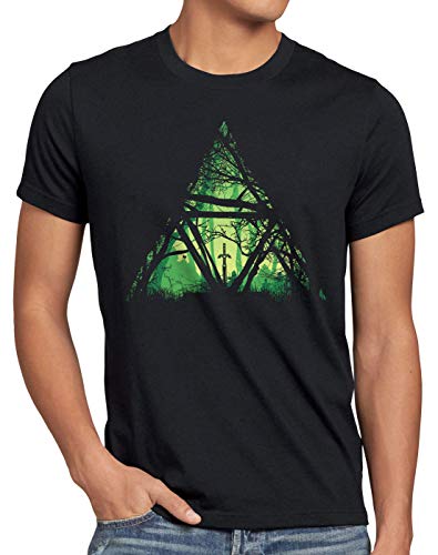 style3 Nature Triforce Camiseta para Hombre T-Shirt Link Hyrule Gamer, Talla:XXL