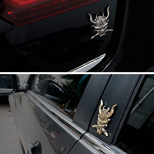 STZYY Pegatinas 3D para Coche, Emblema De CalcomaníA, Estilo MáScara De Onimusha, Rejilla De Parachoques, Pegatinas De Modelado Decorativas para El Maletero para Camry,Corolla