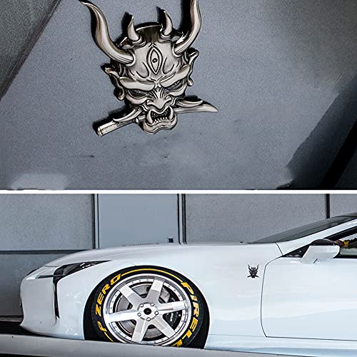 STZYY Pegatinas 3D para Coche, Emblema De CalcomaníA, Estilo MáScara De Onimusha, Rejilla De Parachoques, Pegatinas De Modelado Decorativas para El Maletero para Camry,Corolla