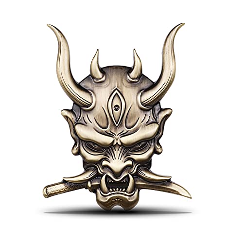 STZYY Pegatinas 3D para Coche, Emblema De CalcomaníA, Estilo MáScara De Onimusha, Rejilla De Parachoques, Pegatinas De Modelado Decorativas para El Maletero para Camry,Corolla