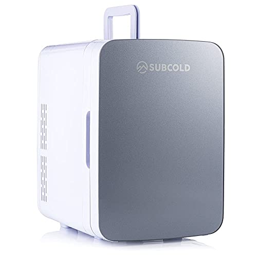 Subcold - Refrigerador y calentador Ultra 10 – Mini Nevera 10 litros, 3.a Generación, Compacto, portátil y silencioso, Opciones de alimentación CA + CC (Gris) (Grey)