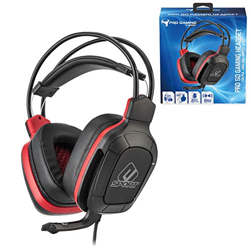 Subsonic - Auriculares para jugador con micrófono, Pro Gaming 50, esport rojo (PS4 Slim /Pro / Xbox One / PC / Nintendo Switch - esport rojo