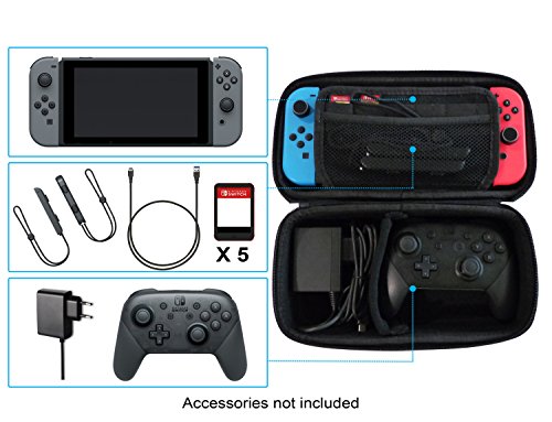 Subsonic - Estuche de almacenamiento XL rígido y antichoque para Nintendo Switch - Maletín de almacenamiento en EVA con cremallera zip - Funda para la consola Nintendo Switch y sus accesorios